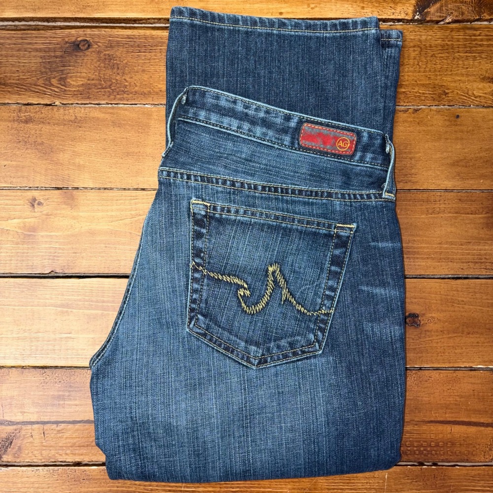 AG Adriano Goldschmied The Kiss Jeans Womens 31R Blue Bootcut Dark Wash USA Made